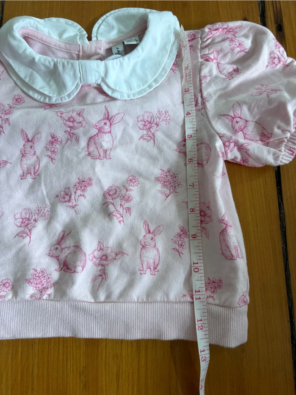 Janie and Jack SET - Pink Bunny Toile Collared Sweatshirt and Jogger, Size 5 Yr